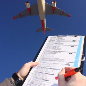Person analyzing air transport logistics