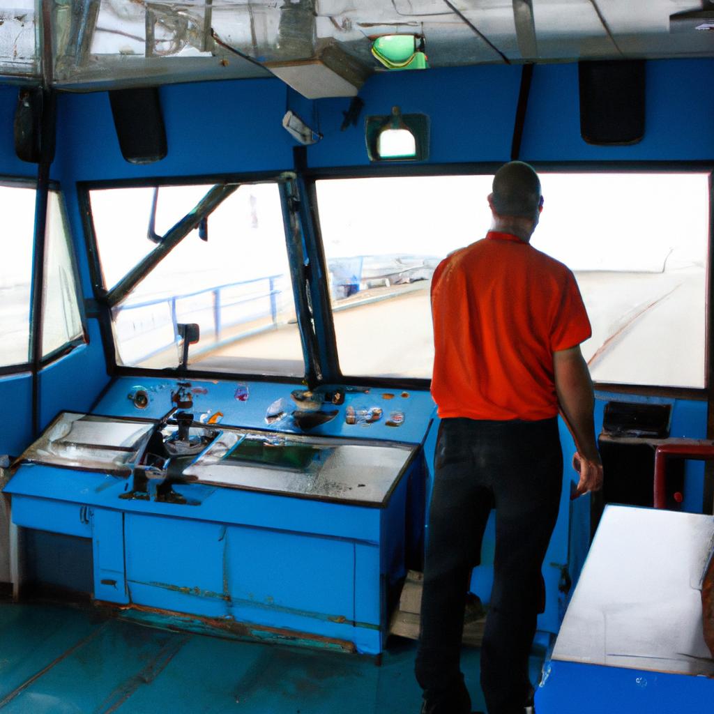 Person operating a ferry boat